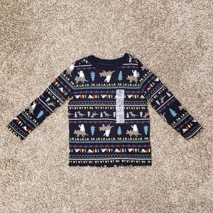 OLD NAVY Long Sleeve Yeti Dinosaur Christmas Holiday, Navy, Toddler Boys 3T